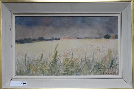 Diana Low Storm over a cornfield 11 x 19in.
